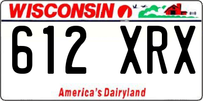 WI license plate 612XRX