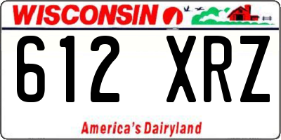 WI license plate 612XRZ