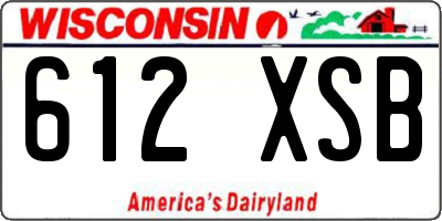 WI license plate 612XSB