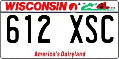 WI license plate 612XSC
