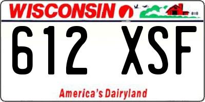 WI license plate 612XSF