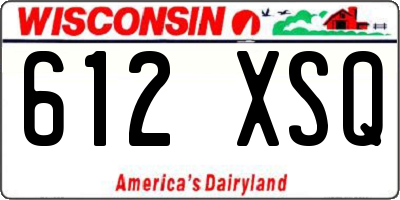 WI license plate 612XSQ
