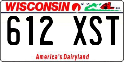 WI license plate 612XST