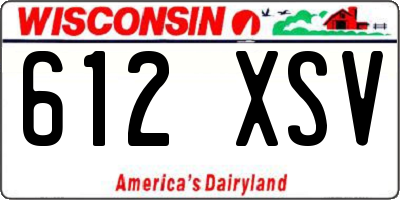 WI license plate 612XSV