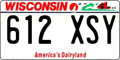 WI license plate 612XSY