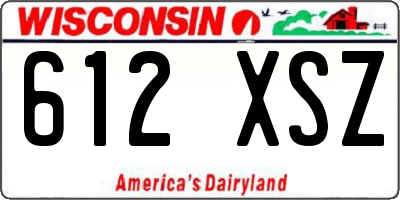 WI license plate 612XSZ