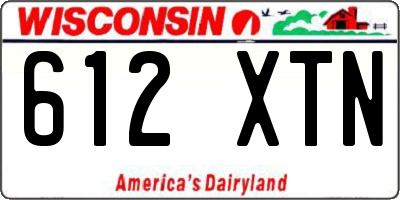 WI license plate 612XTN