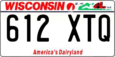 WI license plate 612XTQ