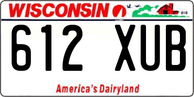 WI license plate 612XUB