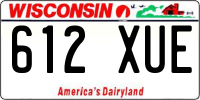 WI license plate 612XUE