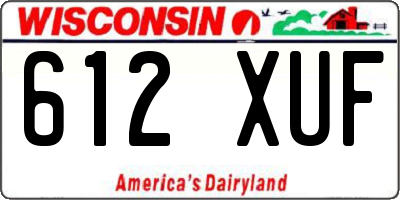 WI license plate 612XUF