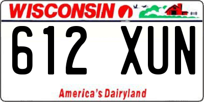 WI license plate 612XUN