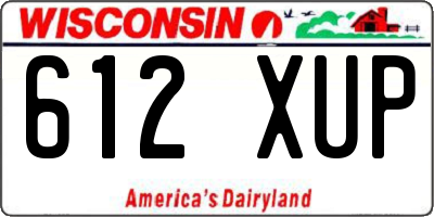 WI license plate 612XUP