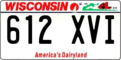WI license plate 612XVI