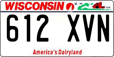 WI license plate 612XVN