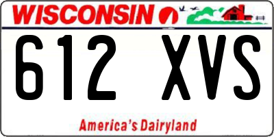 WI license plate 612XVS