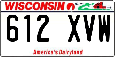 WI license plate 612XVW