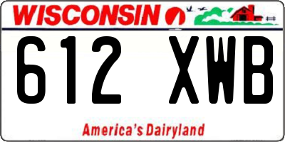 WI license plate 612XWB