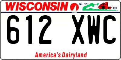 WI license plate 612XWC