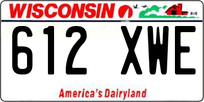 WI license plate 612XWE