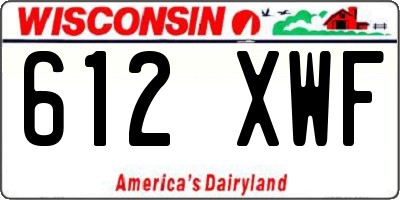 WI license plate 612XWF