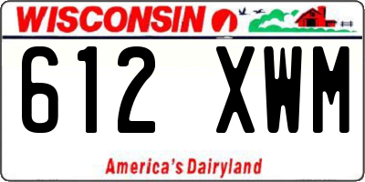 WI license plate 612XWM