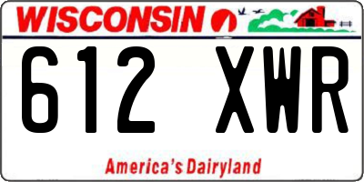 WI license plate 612XWR