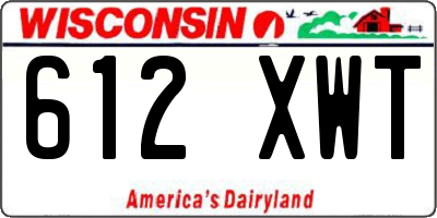 WI license plate 612XWT