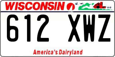 WI license plate 612XWZ