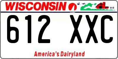 WI license plate 612XXC