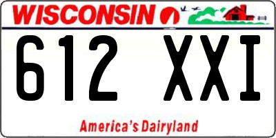 WI license plate 612XXI