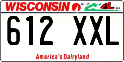 WI license plate 612XXL