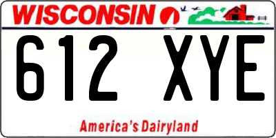 WI license plate 612XYE