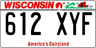 WI license plate 612XYF