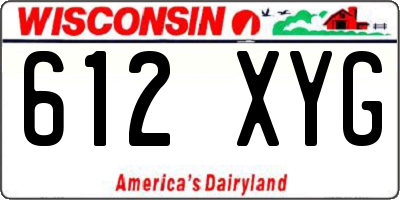 WI license plate 612XYG