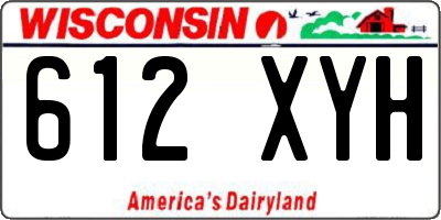 WI license plate 612XYH