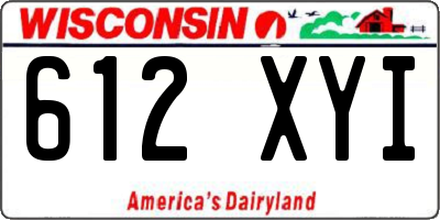 WI license plate 612XYI