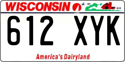 WI license plate 612XYK