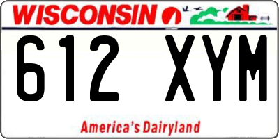 WI license plate 612XYM