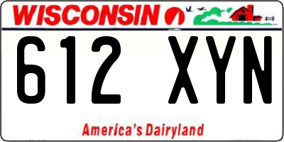 WI license plate 612XYN