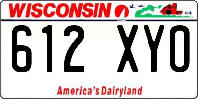 WI license plate 612XYO