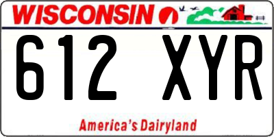 WI license plate 612XYR