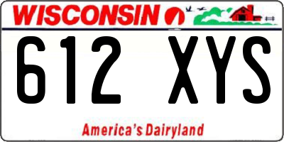 WI license plate 612XYS
