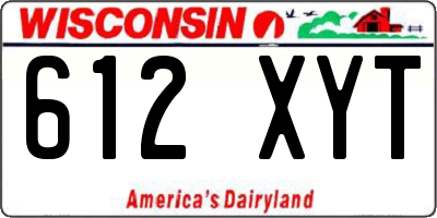 WI license plate 612XYT