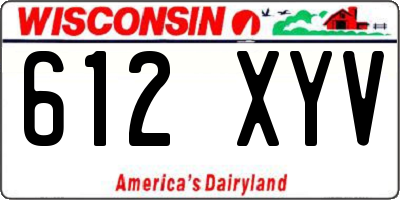 WI license plate 612XYV