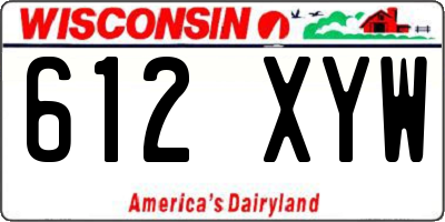 WI license plate 612XYW