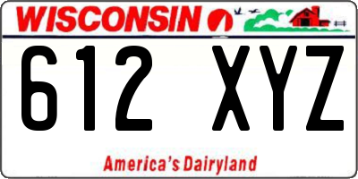 WI license plate 612XYZ