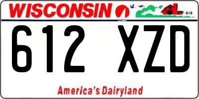 WI license plate 612XZD