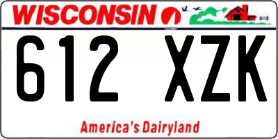 WI license plate 612XZK