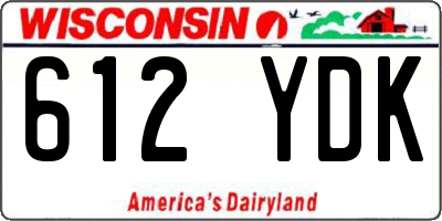 WI license plate 612YDK